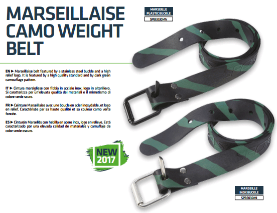 Ceinture Marseillaise camo pour le lestage nouveautés sporasub 2017