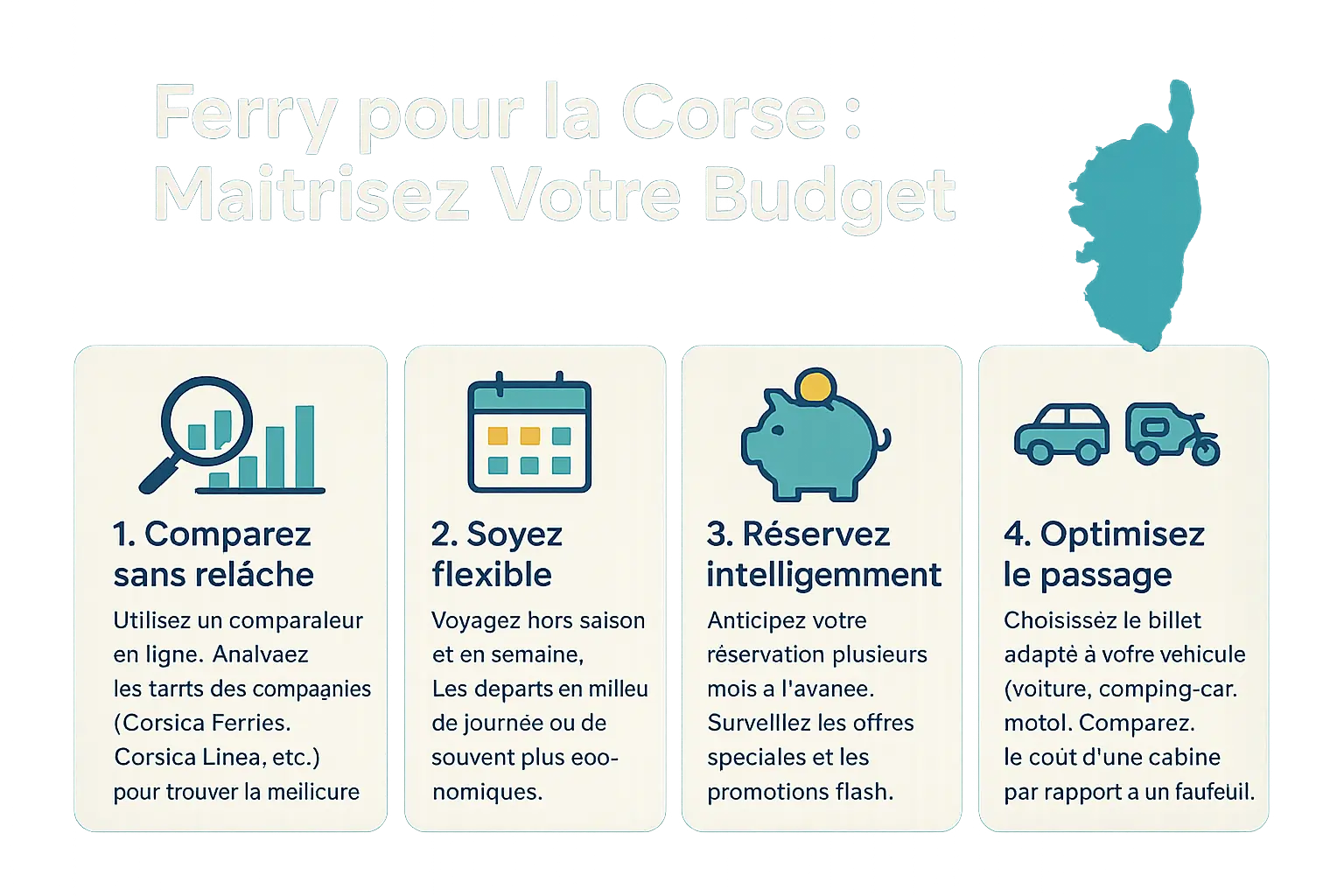 Ferry vers la Corse : comparez les tarifs en ligne pour économiser