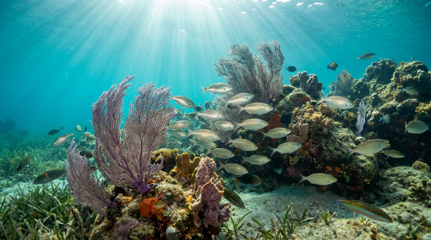 Recif et gorgones dans la reserve marine de Porquerolles