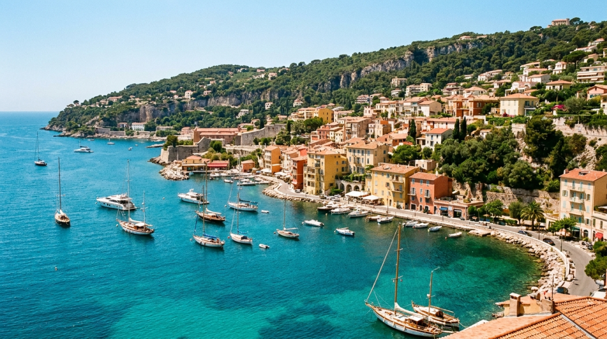 La rade de Villefranche-sur-Mer et le Cap Ferrat sur la Cote d'Azur