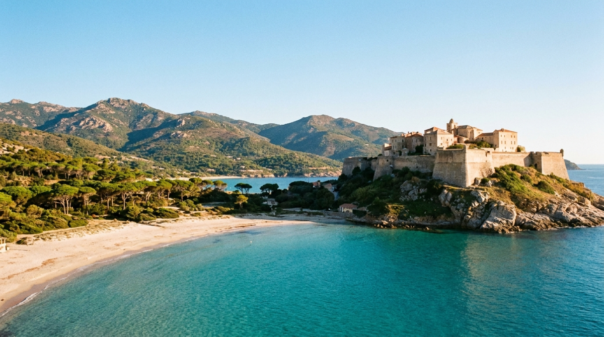 La baie de Calvi et sa citadelle genoise en Balagne, Corse